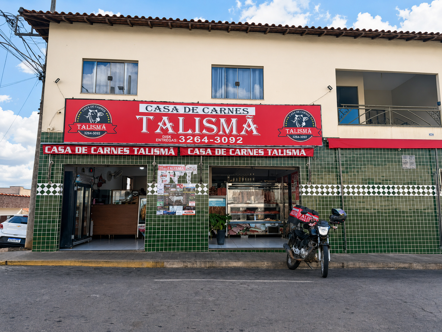 Fachada real da Casa de Carnes Talismã
